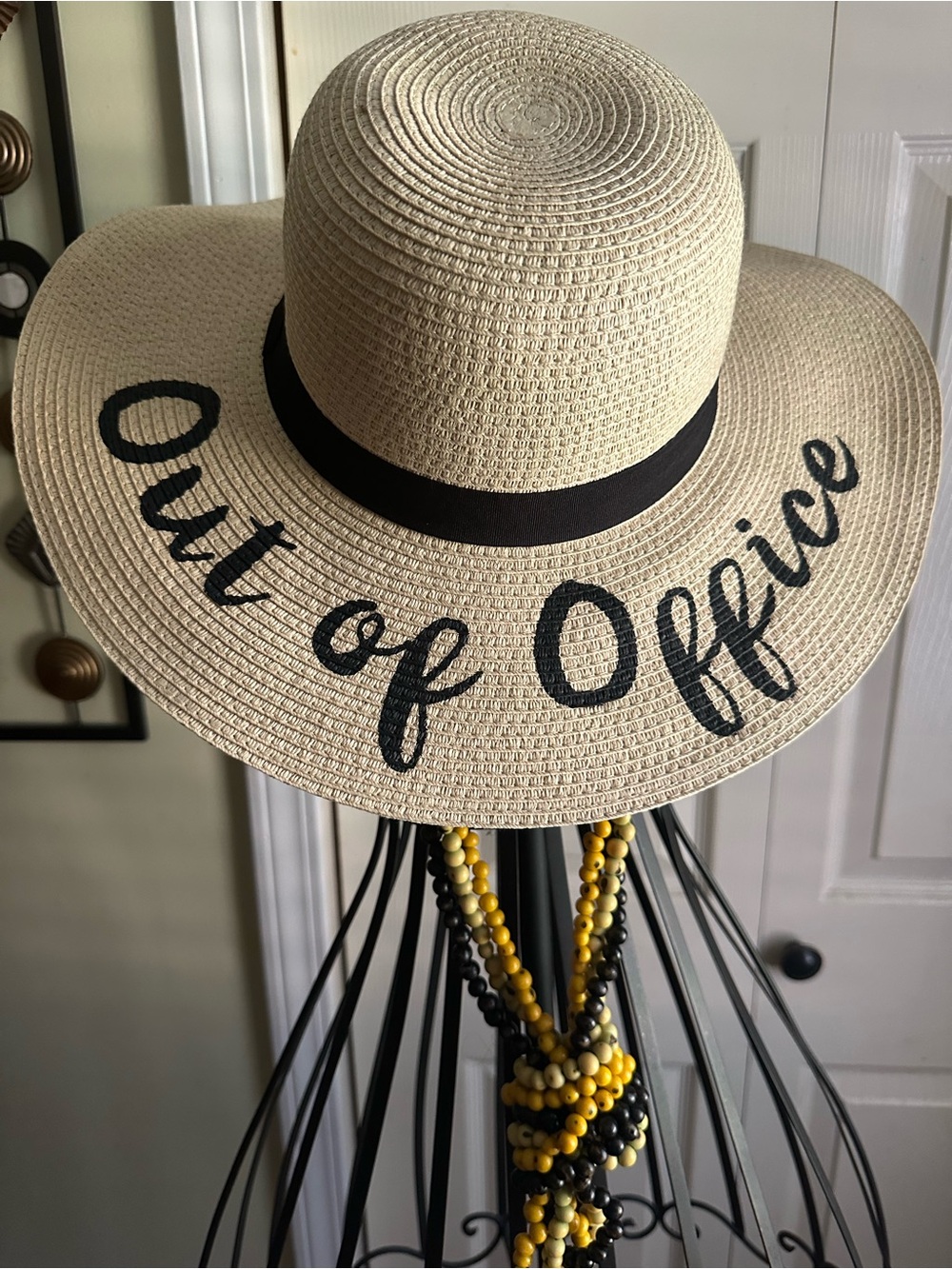 Out of Office Straw Floppy Sun Hat